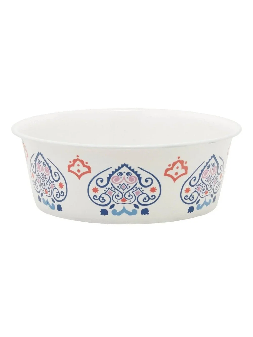 Bohemian Mon-skid Bowl with Blue and Red Pattern For Cats Or Dogs 6 Cups